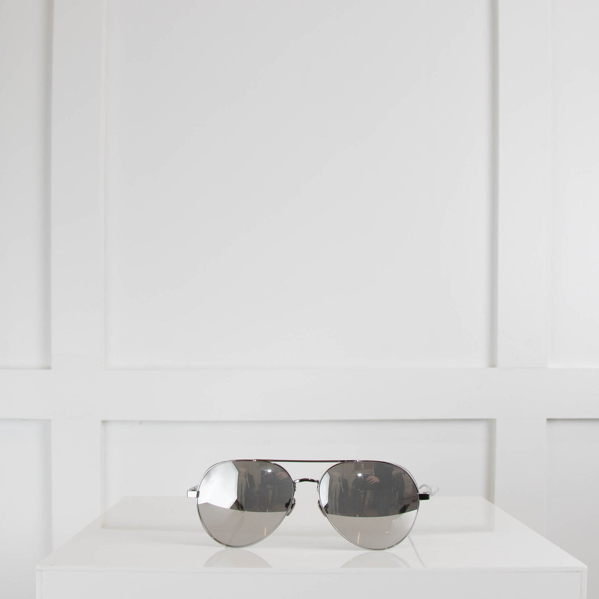 Linda Farrow Silver Aviator Sunglasses