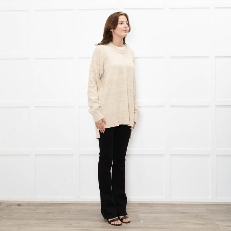 Joseph Oatmeal Round Neck Jumper