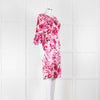 Louise Kennedy Cream Silk Dress with Pink Flowers