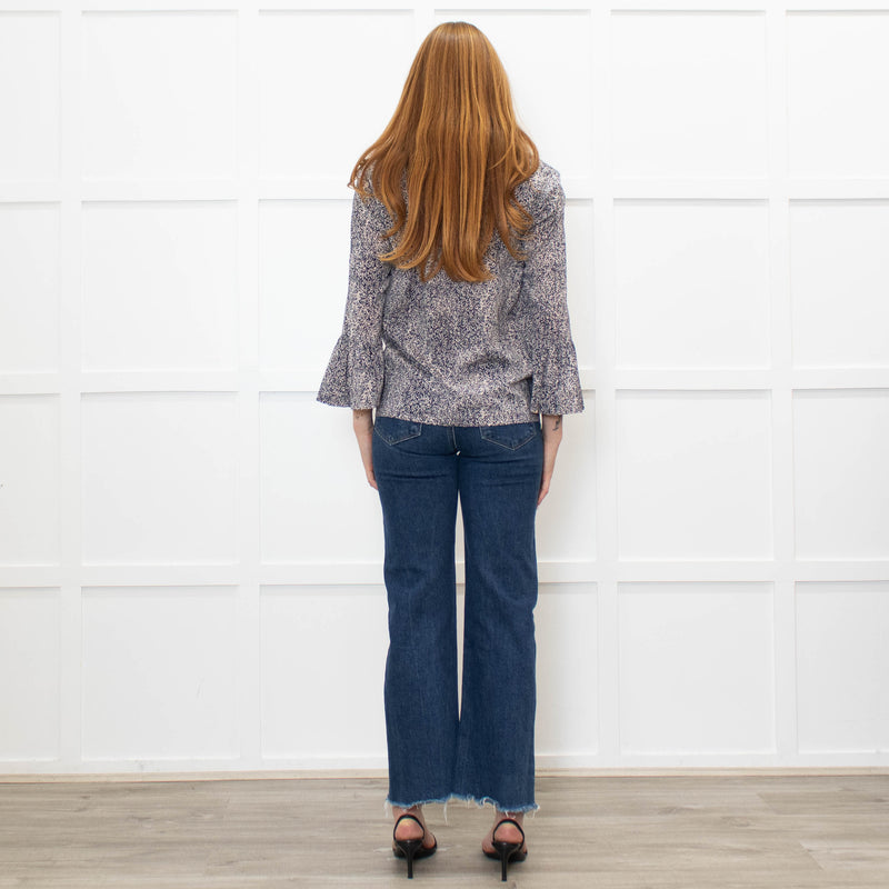Steffen  Schraut Black And White Silk Speckled Top