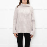 Podeny Putty Chunky Knit Polo Neck