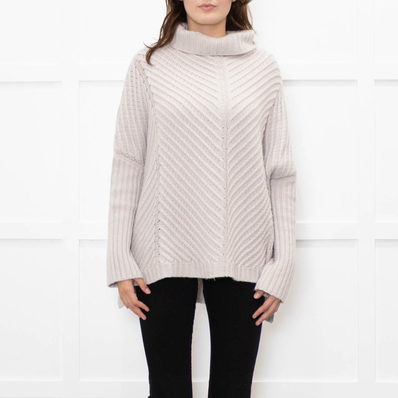 Podeny Putty Chunky Knit Polo Neck