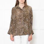 The Kooples Leopard Print Collared Shirt