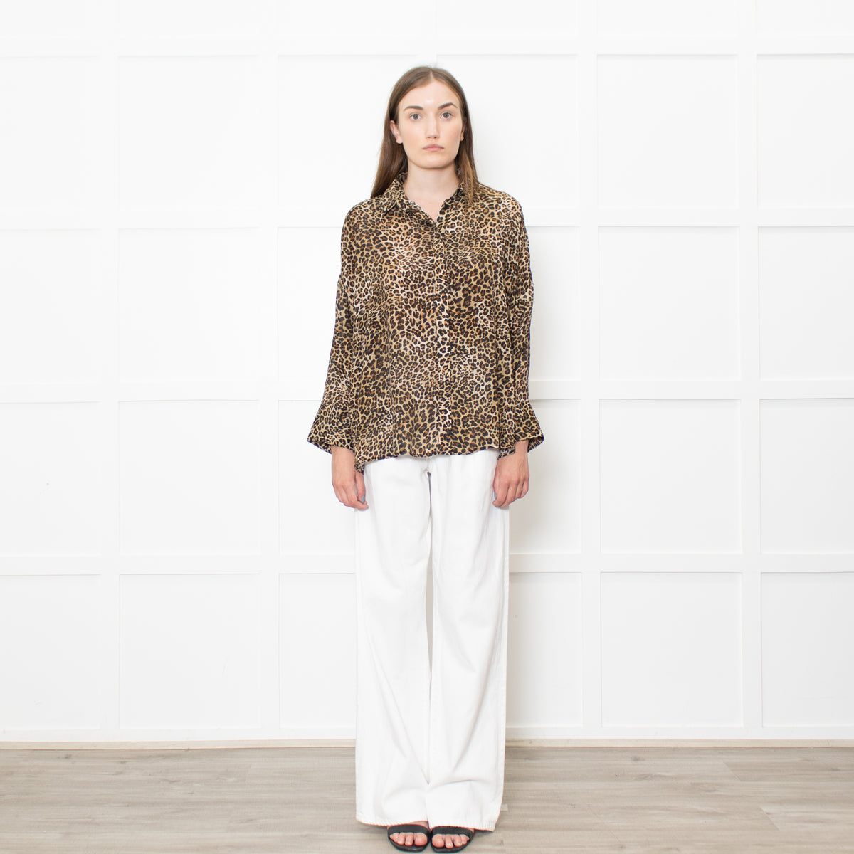 The Kooples Leopard Print Collared Shirt