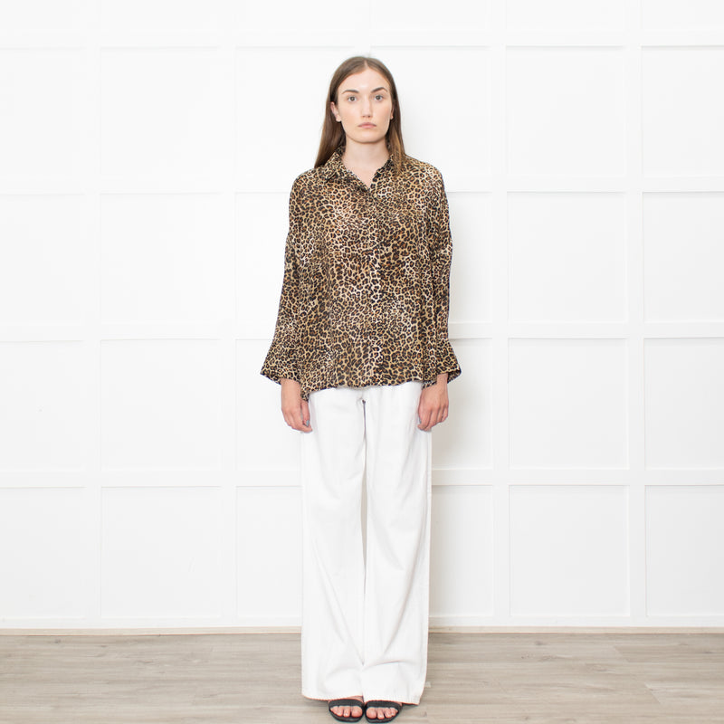 The Kooples Leopard Print Collared Shirt