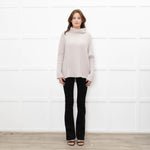 Podeny Putty Chunky Knit Polo Neck