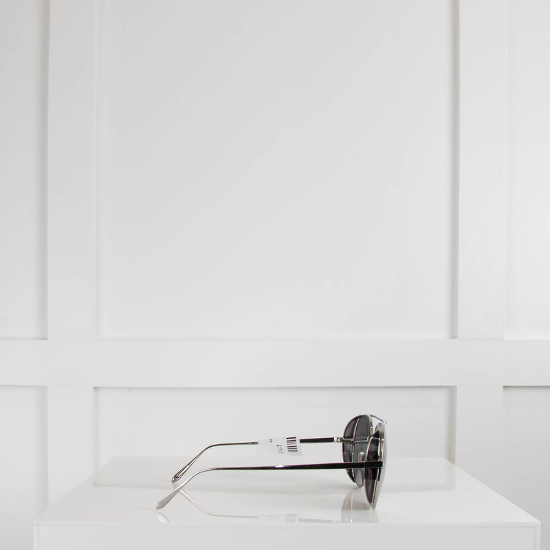 Linda Farrow Silver Aviator Sunglasses