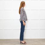 Steffen  Schraut Black And White Silk Speckled Top