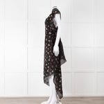 Roland Mouret Black Crinkle Floral One Shoulder Dress