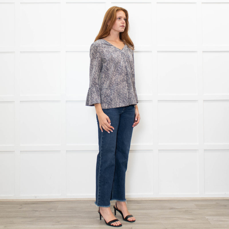 Steffen  Schraut Black And White Silk Speckled Top