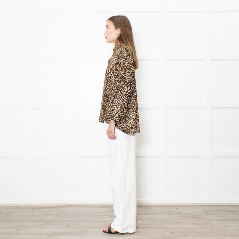 The Kooples Leopard Print Collared Shirt