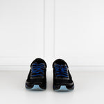 Chanel Black Blue Tweed Suede Trim Trainers