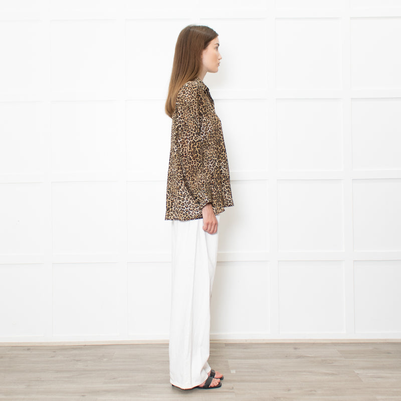 The Kooples Leopard Print Collared Shirt