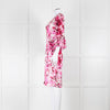 Louise Kennedy Cream Silk Dress with Pink Flowers