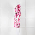 Louise Kennedy Cream Silk Dress with Pink Flowers