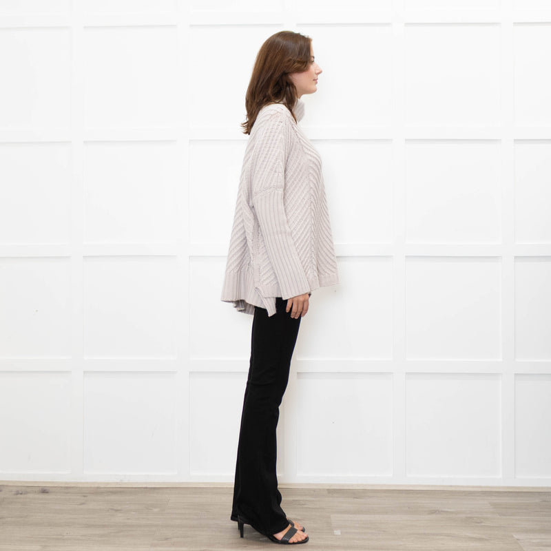 Podeny Putty Chunky Knit Polo Neck