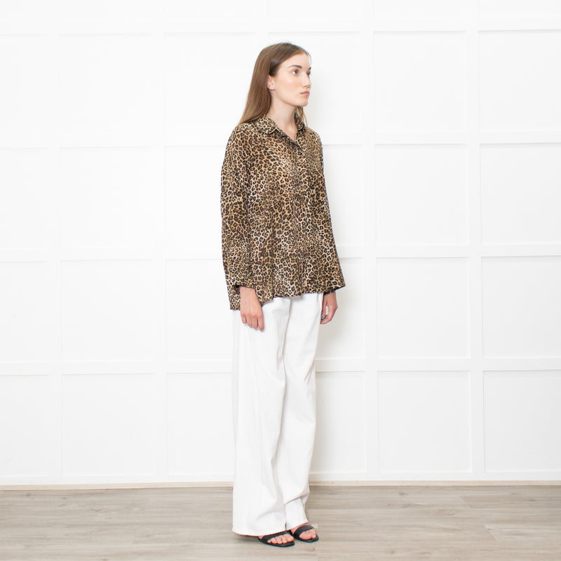 The Kooples Leopard Print Collared Shirt
