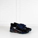 Chanel Black Blue Tweed Suede Trim Trainers
