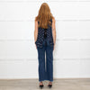 Lee Mathews Navy Star Print Sleeveless Tie Back Top With Pleat Hem