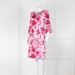 Louise Kennedy Cream Silk Dress with Pink Flowers