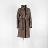 Max Mara Brown White Tweed Mink Trim Coat