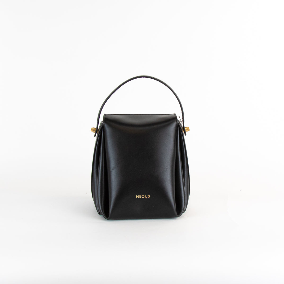 NEOUS Scorpii Black Leather Pleated Bag
