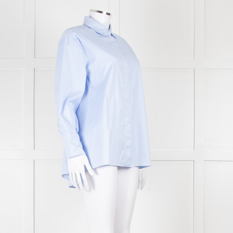CH Carolina Herrera Blue Cotton Oversized Shirt