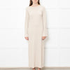 Theory Oatmeal Knitted Ribbed Midi Dress