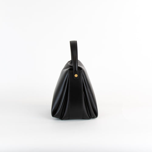 NEOUS Scorpii Black Leather Pleated Bag