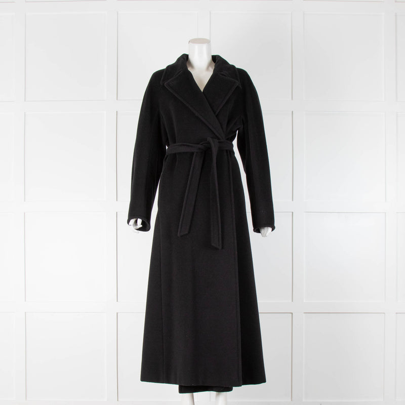 Max Mara Black Cashmere Blend Long Coat