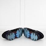 Chanel Black Blue Tweed Suede Trim Trainers