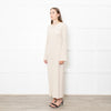 Theory Oatmeal Knitted Ribbed Midi Dress