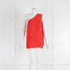 Jil Sander Red Frill One Shoulder Blouse