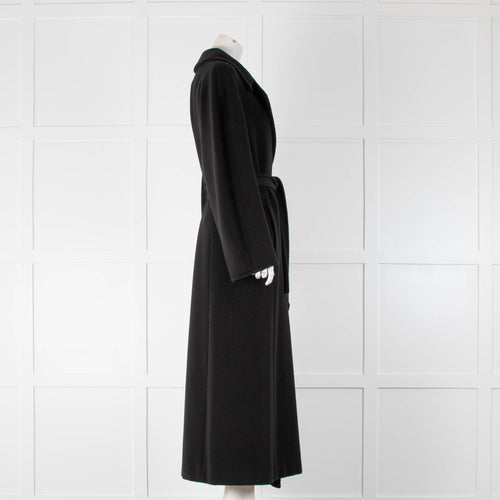 Max Mara Black Cashmere Blend Long Coat