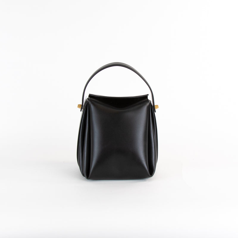 NEOUS Scorpii Black Leather Pleated Bag