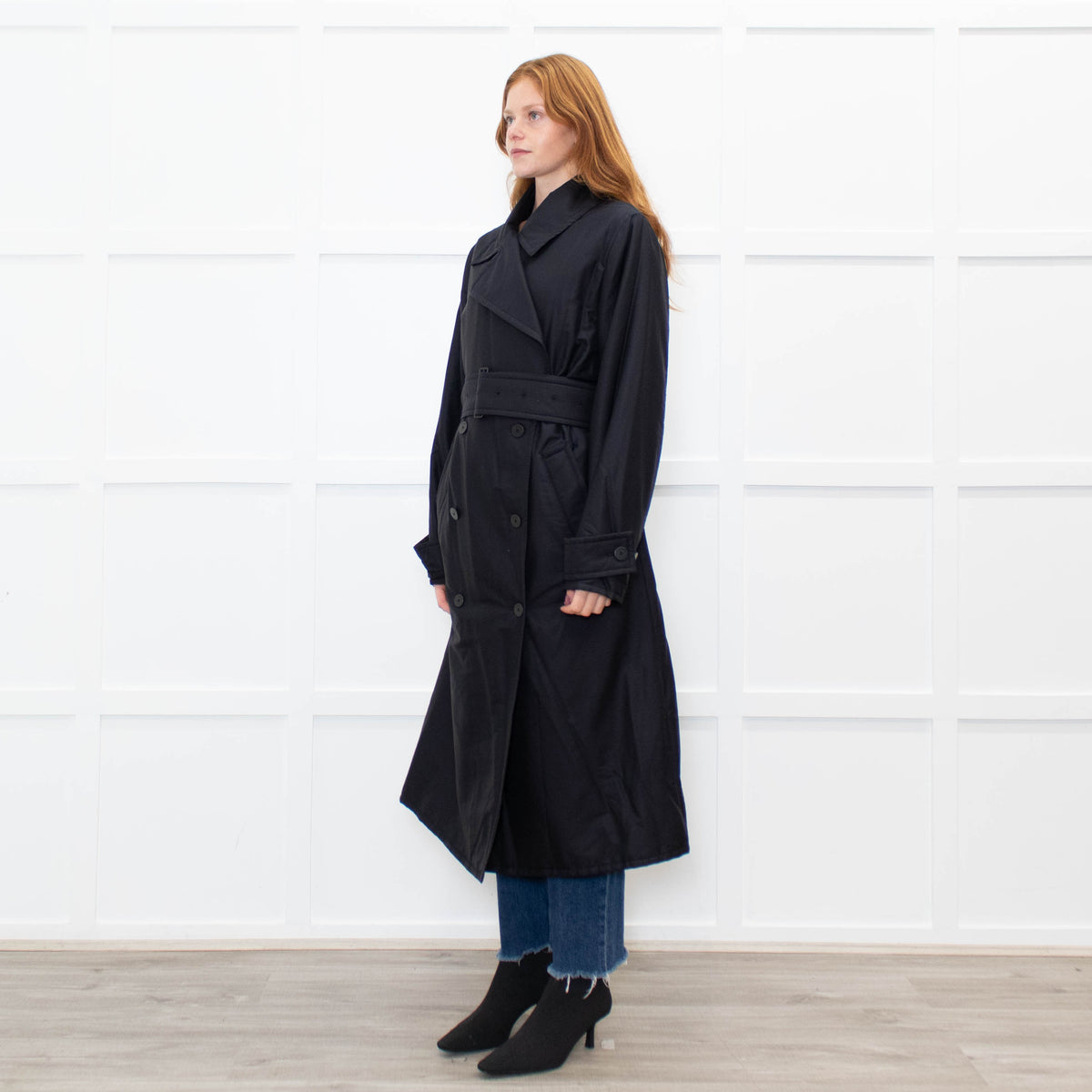 Joseph Black Claremont Padded Silk Blend Coat
