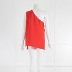 Jil Sander Red Frill One Shoulder Blouse