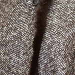 Max Mara Brown White Tweed Mink Trim Coat