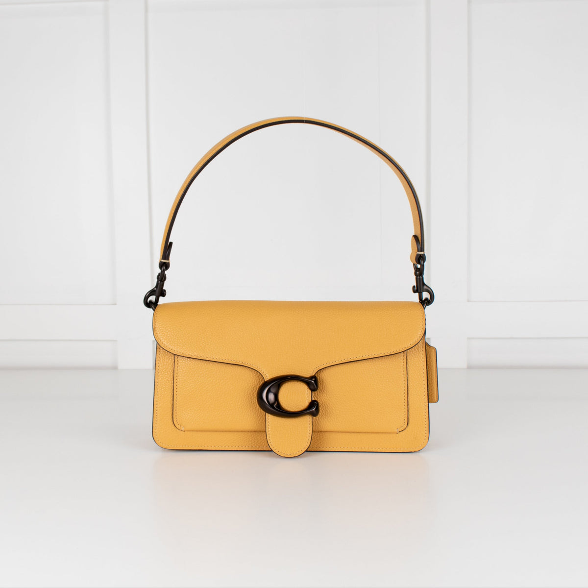Coach Yellow Grained Leather Tabby 26 Bag