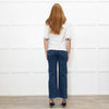 Burberry White Mid Sleeve Top With Check Trim Cuffs