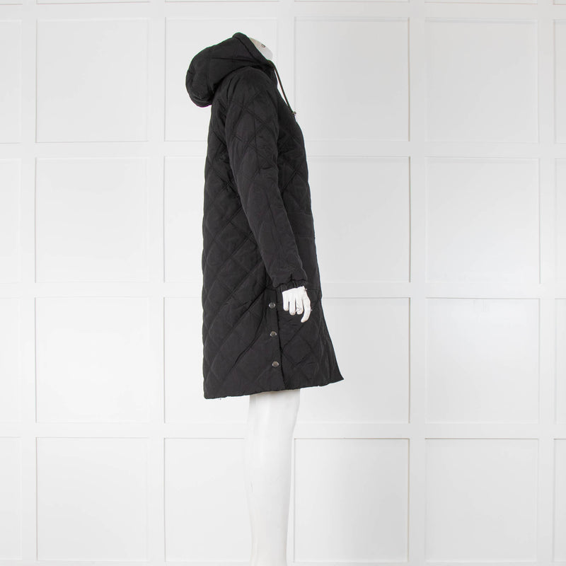Claudie Pierlot Black Khaki Reversible Quilted Coat
