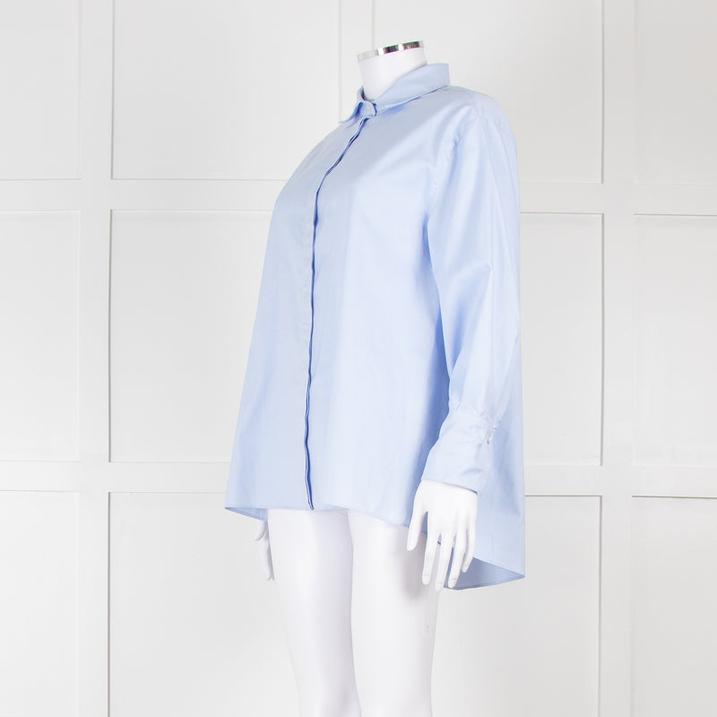 CH Carolina Herrera Blue Cotton Oversized Shirt