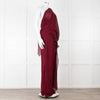Roland Mouret Wine Sheer Draped Jumpsuit
