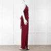 Roland Mouret Wine Sheer Draped Jumpsuit