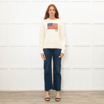 Polo Ralph Lauren Cream Cotton Jumper With American Flag