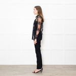Burberry Black Lace Net Collared Shirt