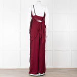 Roland Mouret Wine Sheer Draped Jumpsuit