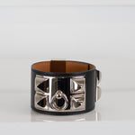 Hermes Black Leather Collier De Chien Bracelet