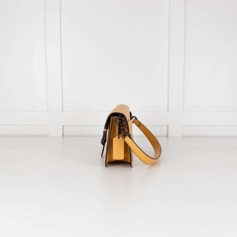 Coach Yellow Grained Leather Tabby 26 Bag