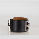 Hermes Black Leather Collier De Chien Bracelet